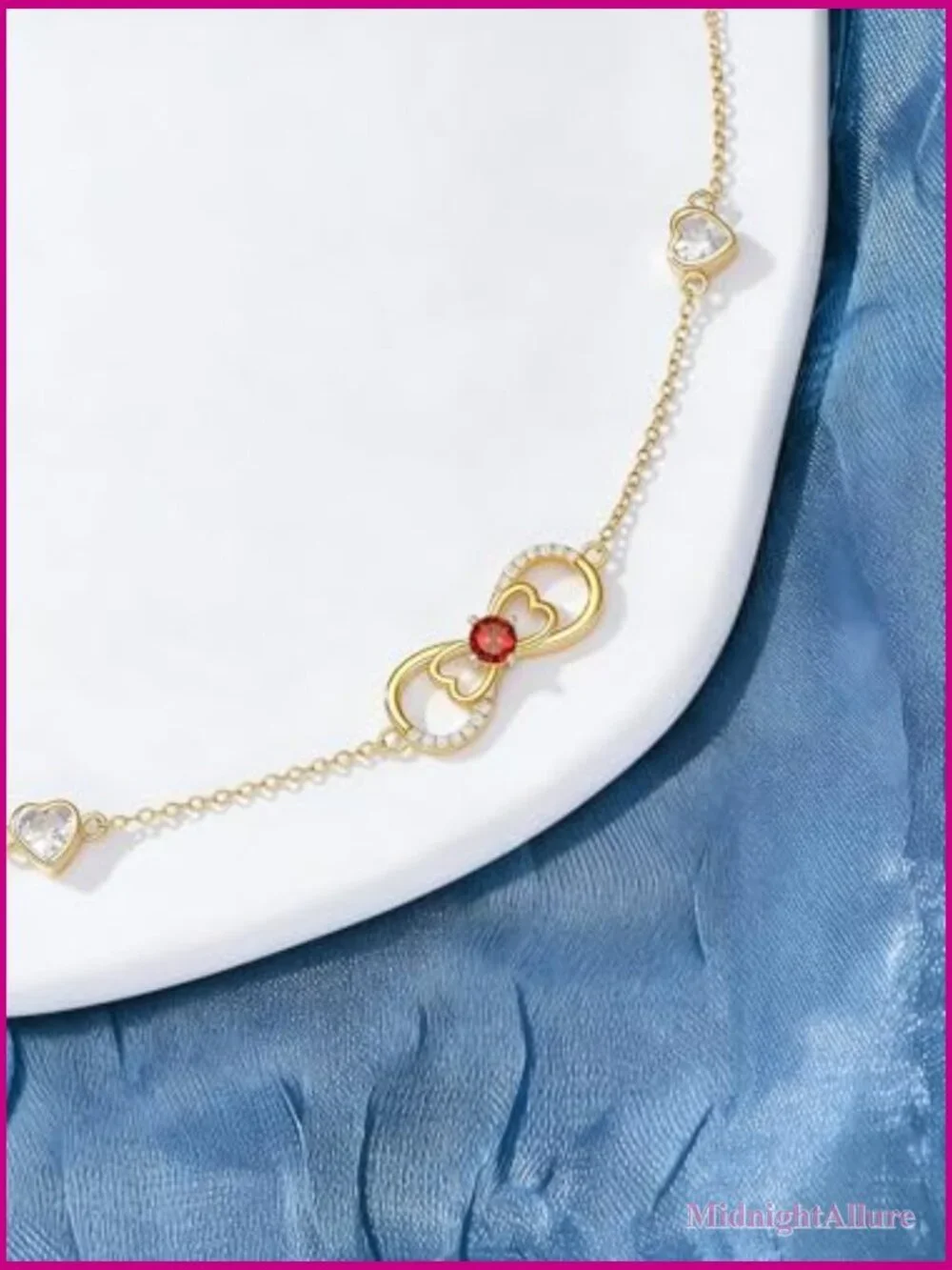 18K Gold Plated Infinity Birthstone Bracelet Link